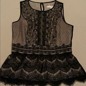 Black lace dressy top